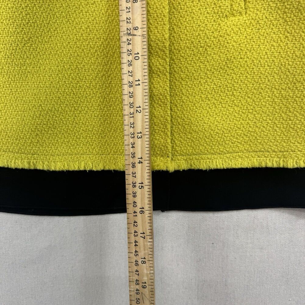Diane Von Furstenberg Yellow Coated Raffia Elley Mini Skirt Size 6 - Picture 6 of 10